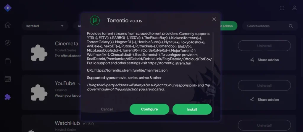 Torrentio Install Step 3
